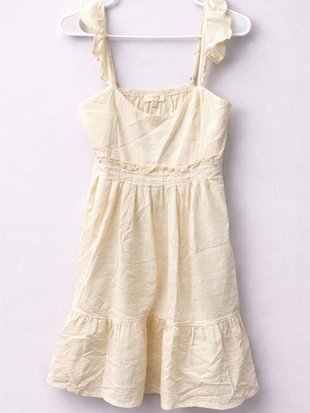 Umgee Cream Ruffle Strap Mini Sundress